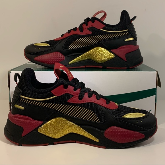 [BRAND NEW] PUMA RS-X GLITZ CC BLACK TIBETAN RED GOLD WOMENS SIZE 8.5 SNEAKERS - Picture 4 of 9